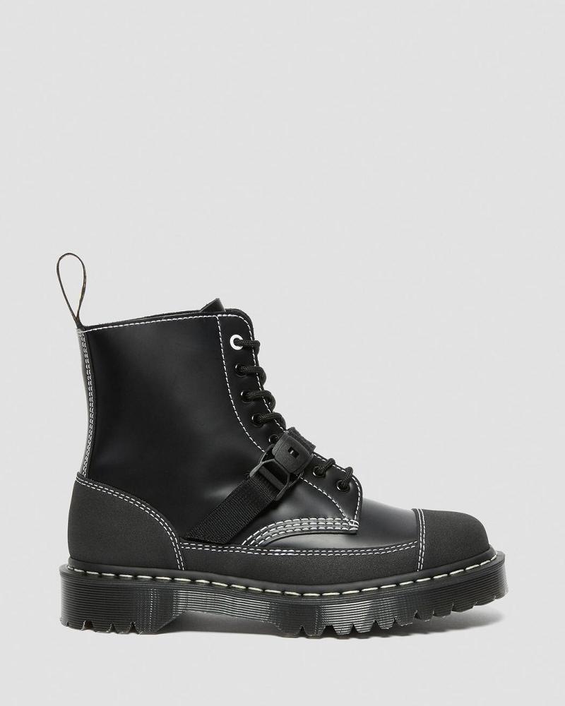 Dr Martens 1460 Tech Made in England Leren Veterlaarzen Heren Zwart | NL 272QMA